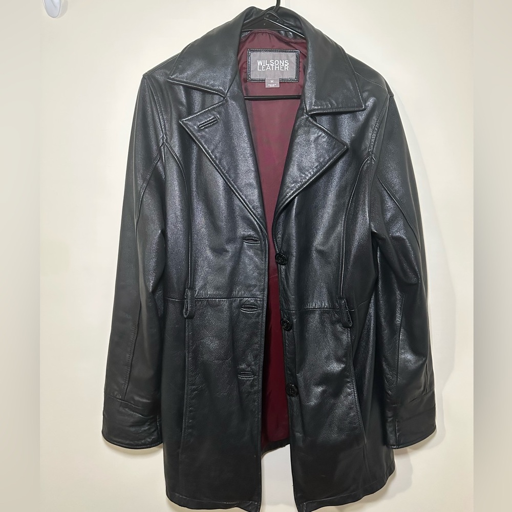 Wilson’s Leather Button Down Lamb Trench